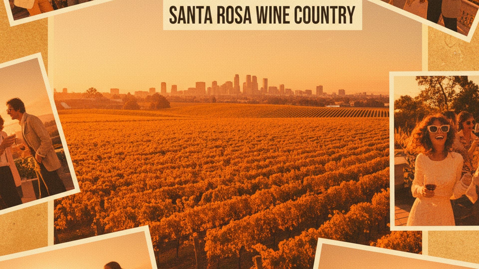 Santa Rosa vineyards at golden hour